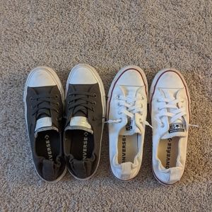 Two pairs women's slip on converse